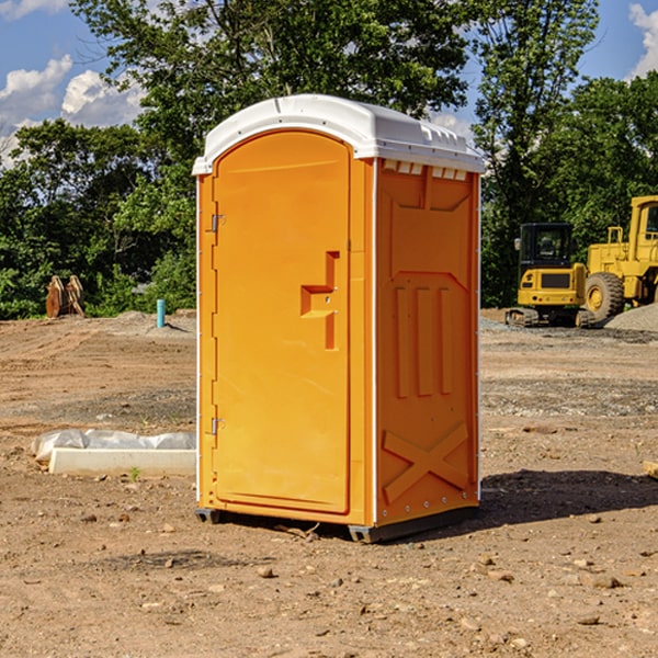 how often are the porta potties cleaned and serviced during a rental period in Alleman